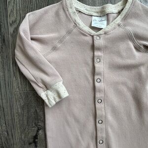 Jax & Lennon  Kids Pink Ribbed Snap-Front One-Piece